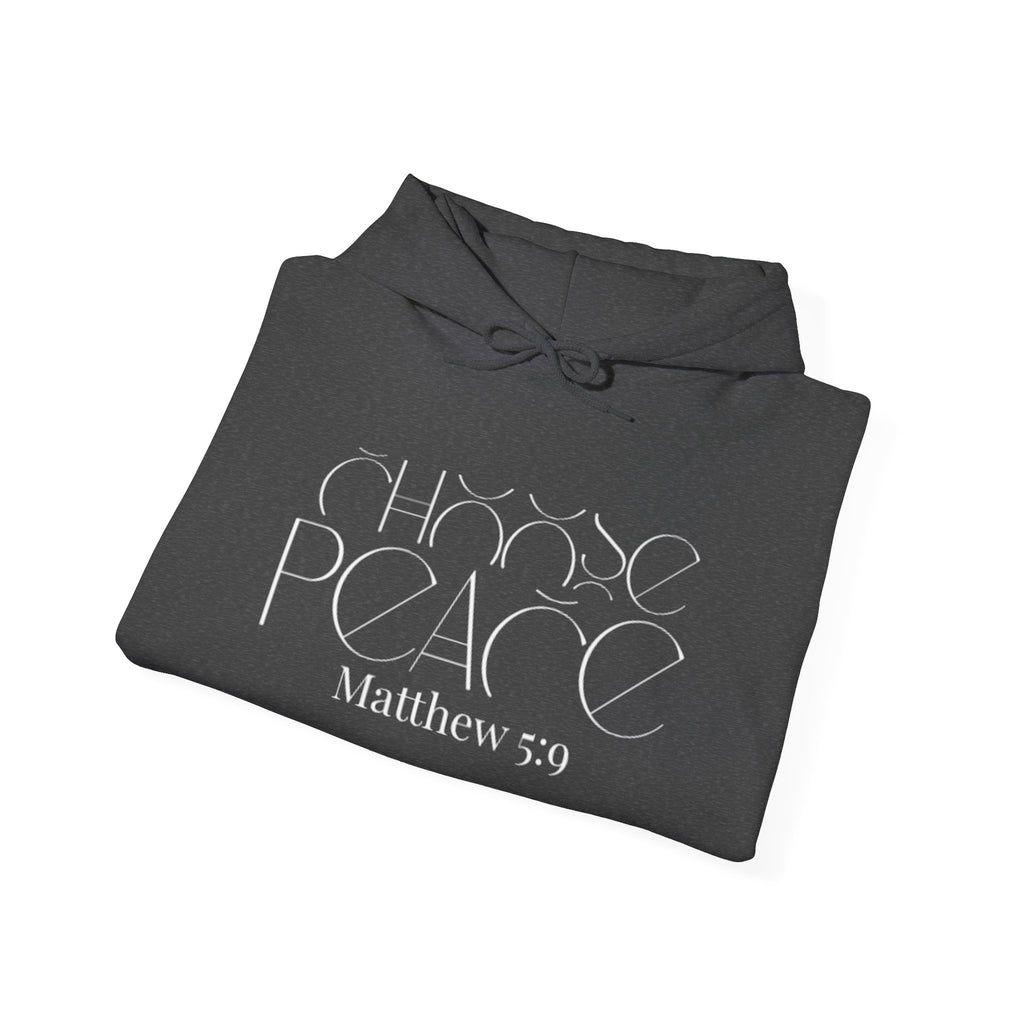 Choose Peace Hoodie – Matthew 5:9 Christian Faith Pullover (Holy Habits Back Design)