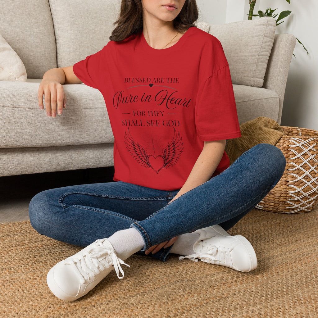 Matthew 5:8 T-Shirt — "Blessed are the Pure in Heart" Inspirational Faith Tee