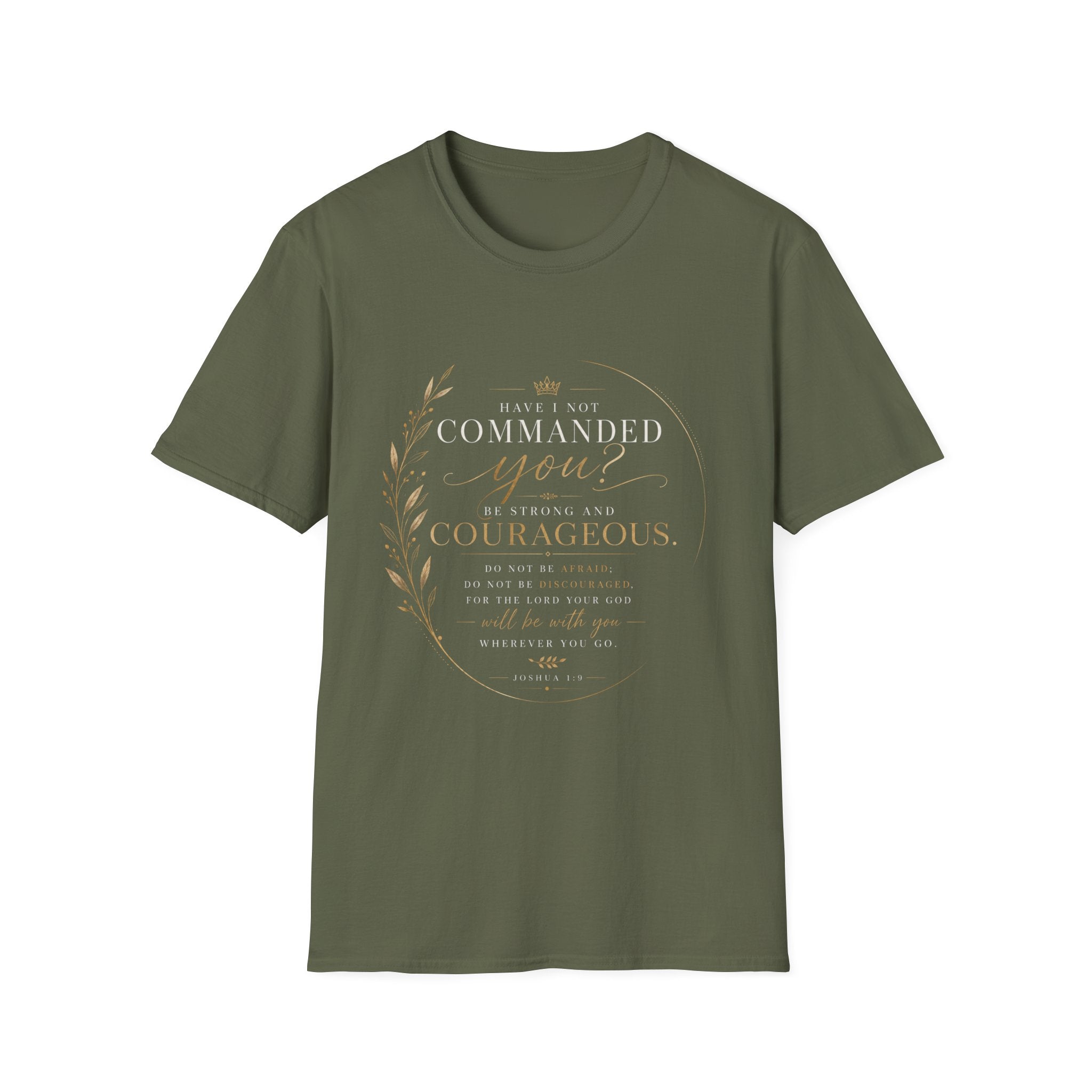 Joshua 1:9 T‑Shirt — "Be Strong and Courageous" Inspirational Faith Tee