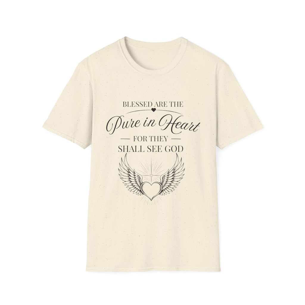 Matthew 5:8 T-Shirt — "Blessed are the Pure in Heart" Inspirational Faith Tee