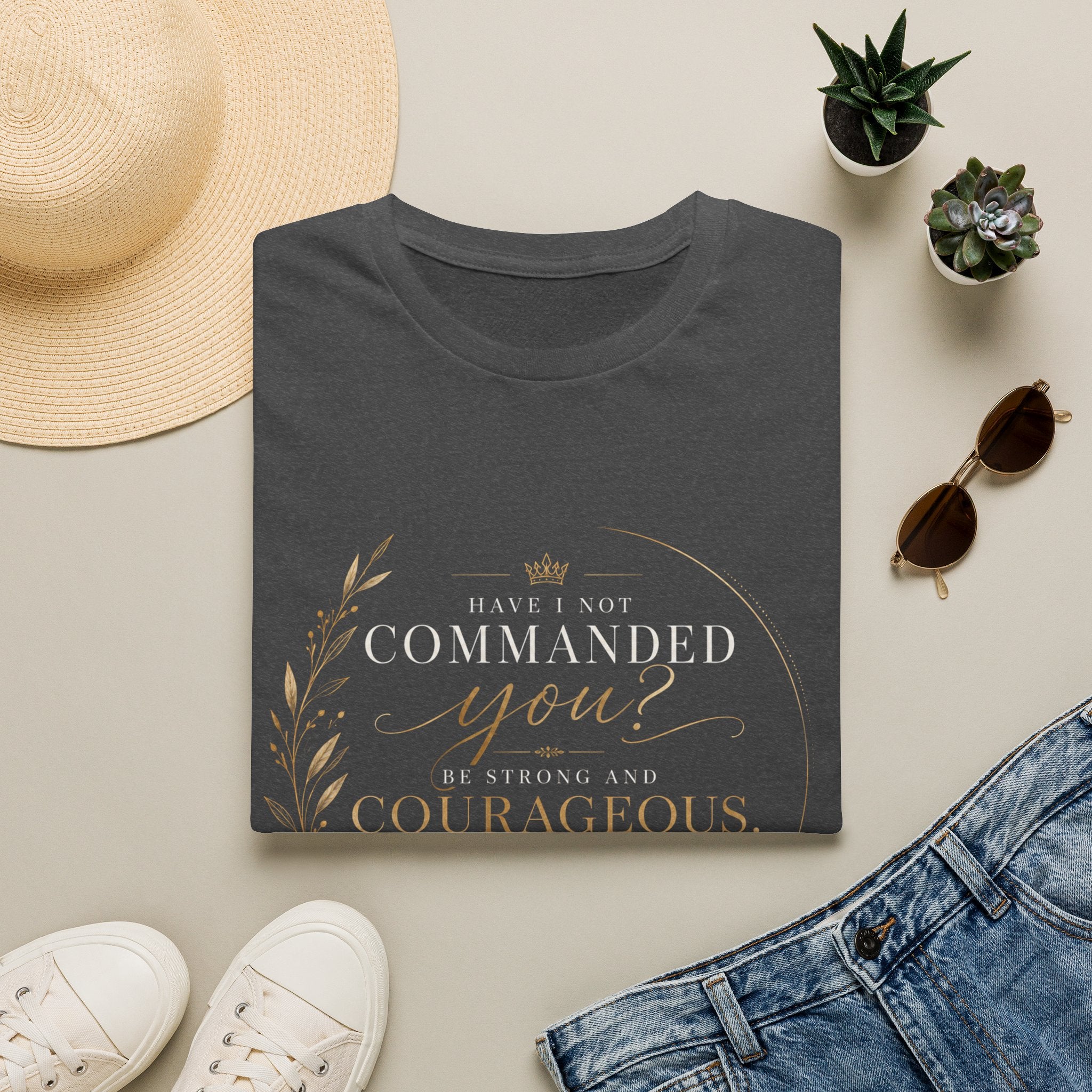 Joshua 1:9 T‑Shirt — "Be Strong and Courageous" Inspirational Faith Tee
