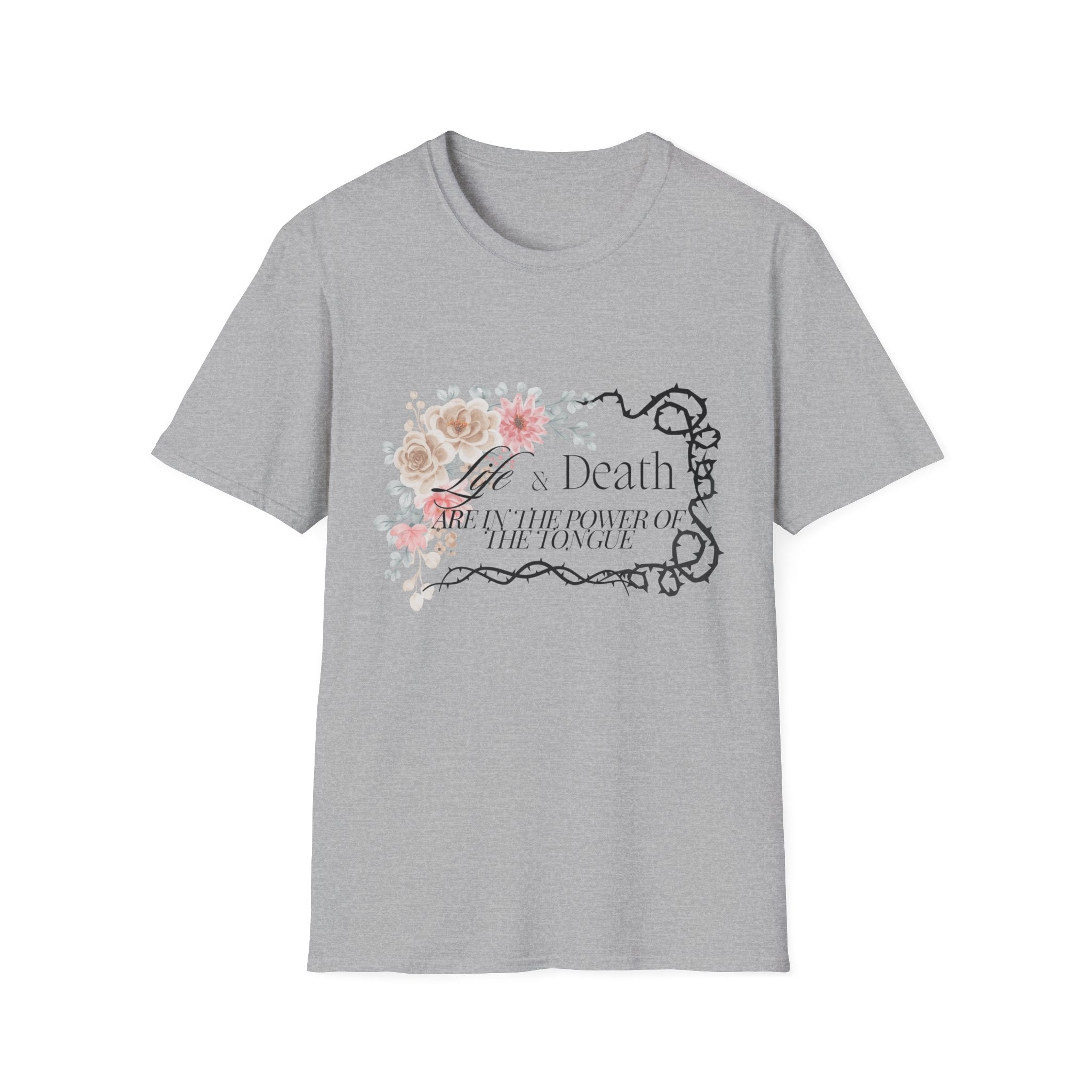 Proverbs 18:21 Vintage Floral Graphic T-Shirt