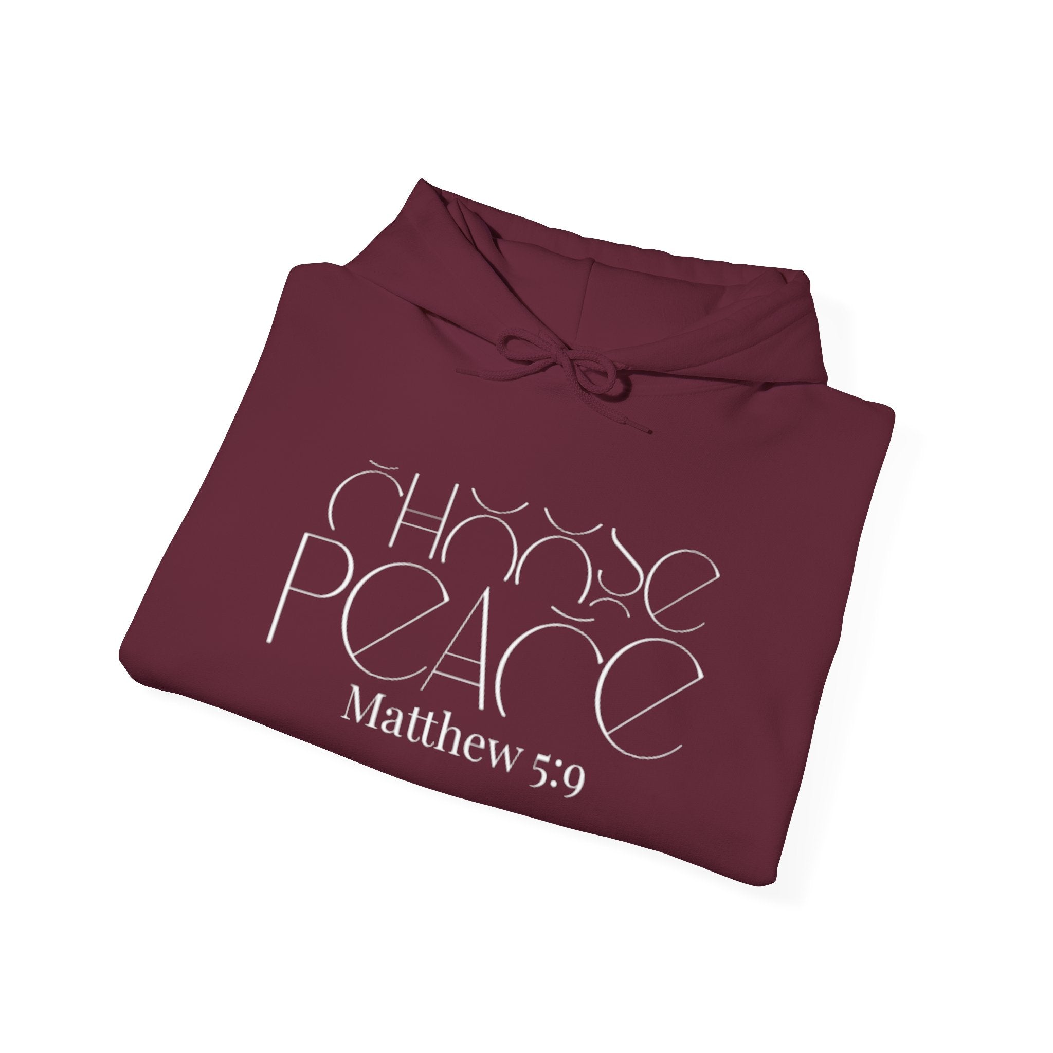 Choose Peace Hoodie – Matthew 5:9 Christian Faith Pullover (Holy Habits Back Design)