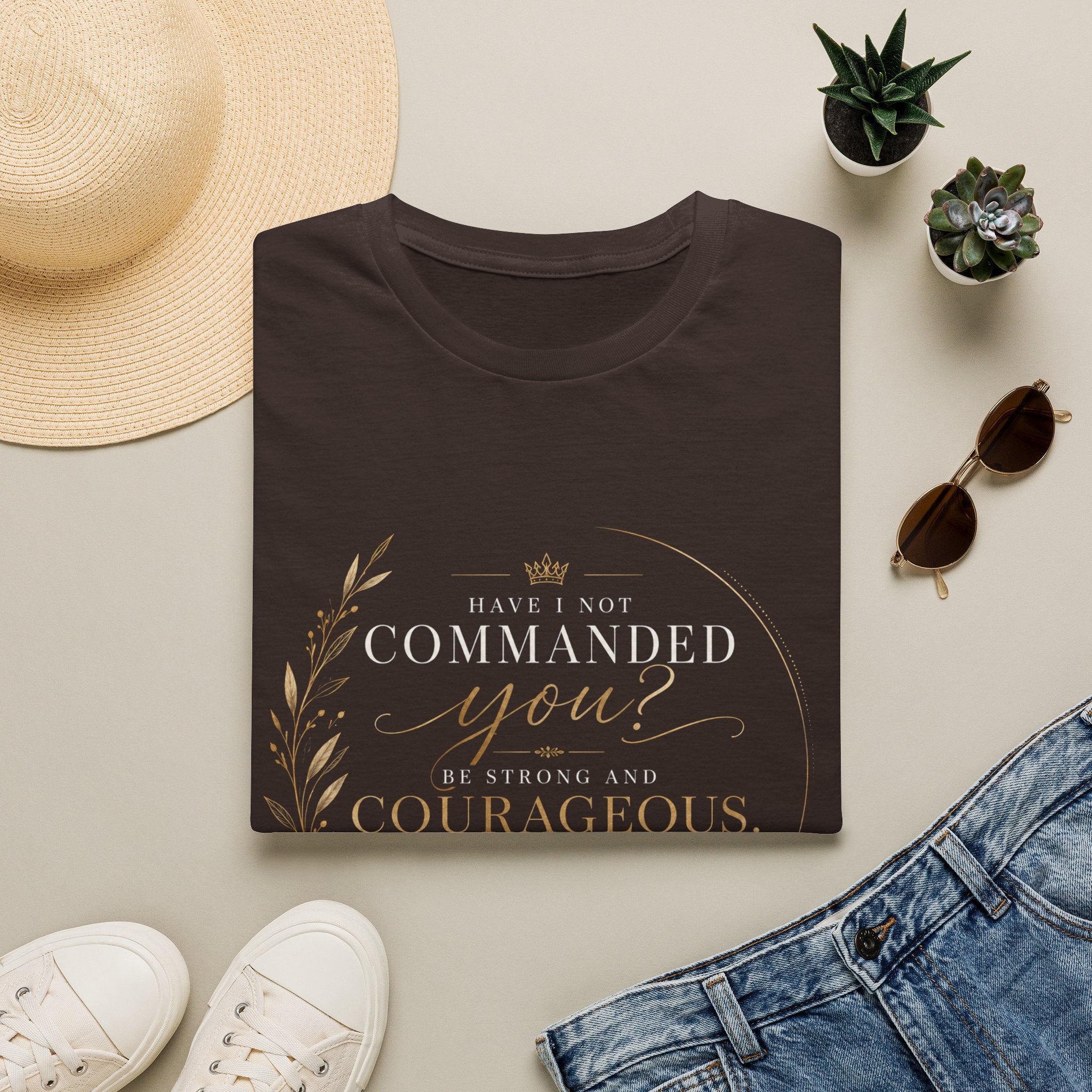 Joshua 1:9 T‑Shirt — "Be Strong and Courageous" Inspirational Faith Tee