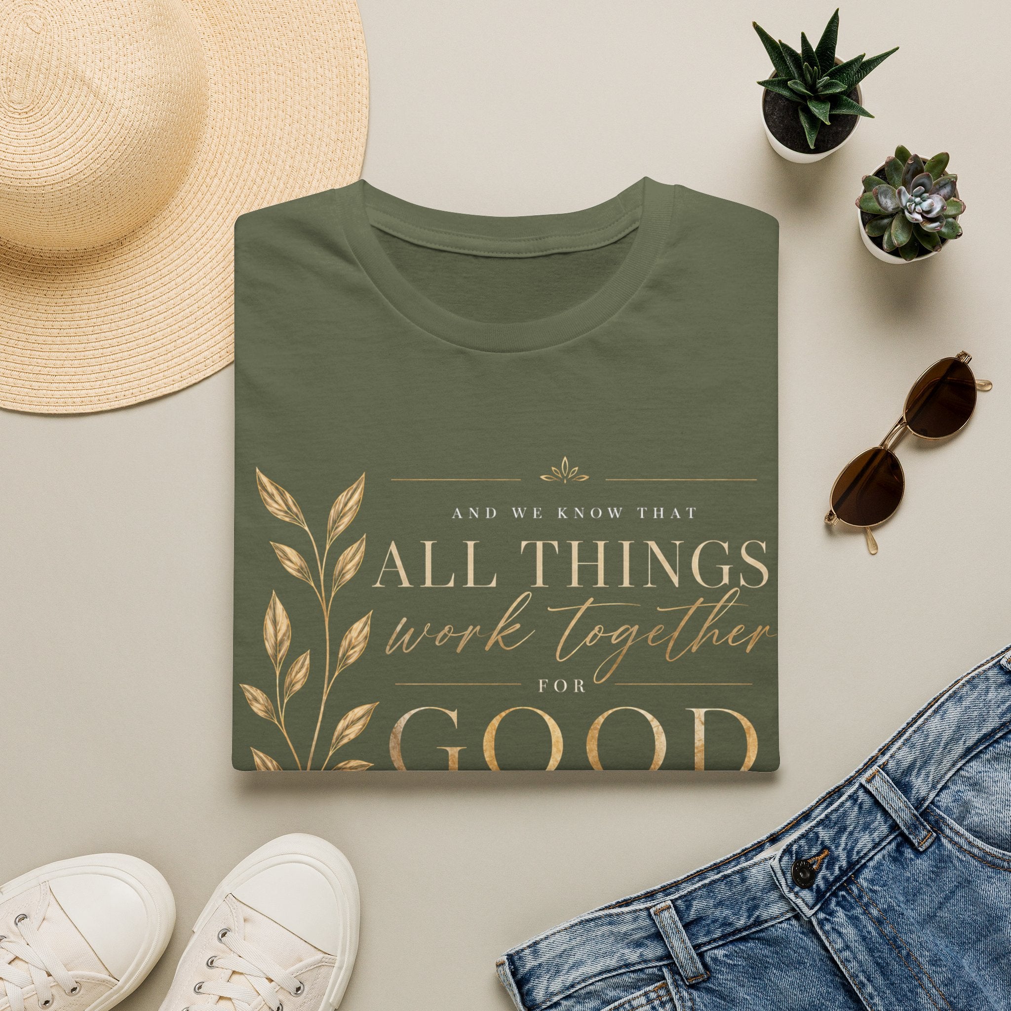 Romans 8:28 T-Shirt — Inspirational Christian Scripture Tee