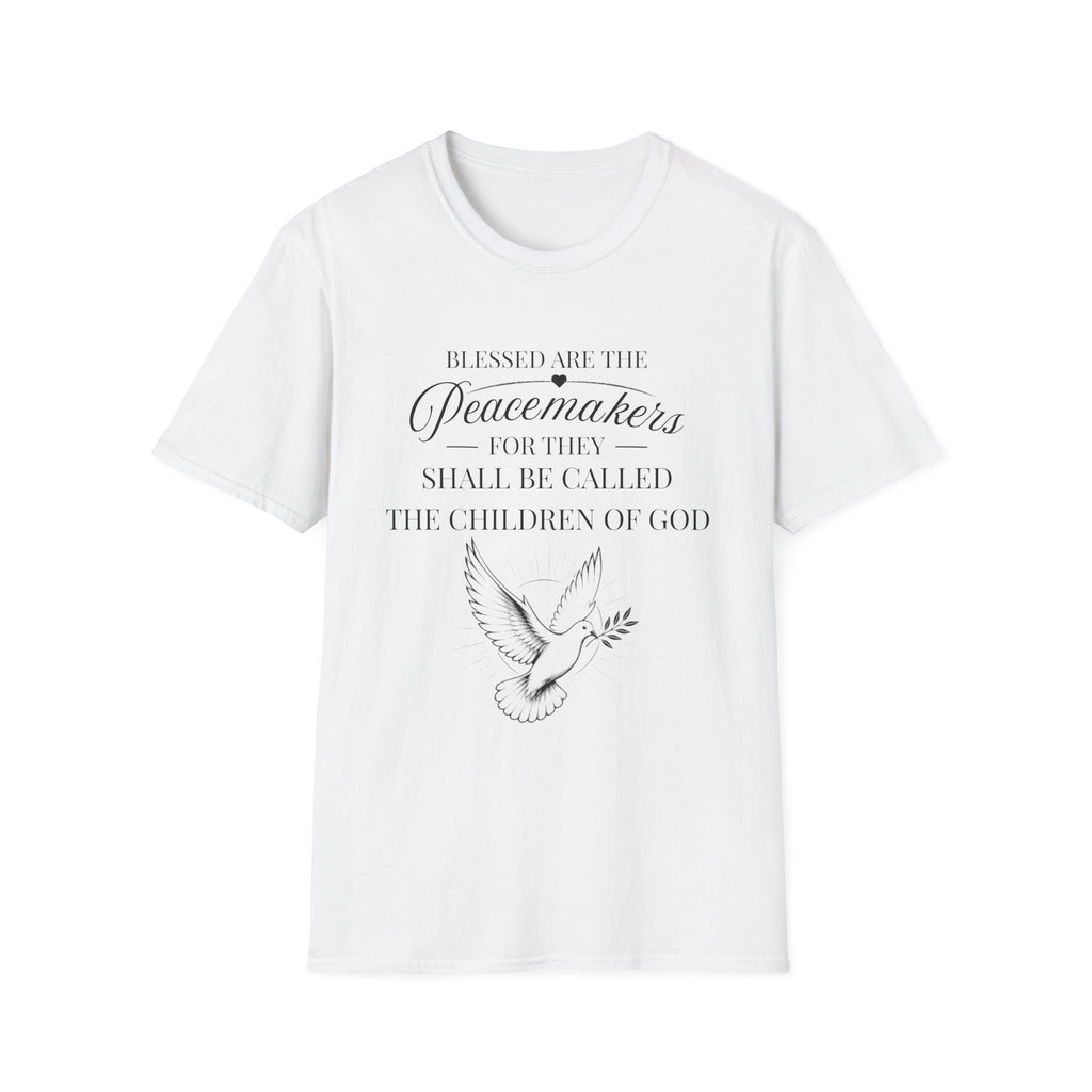 Matthew 5:9 T-Shirt — “Blessed are the Peacemakers” Dove Christian Tee