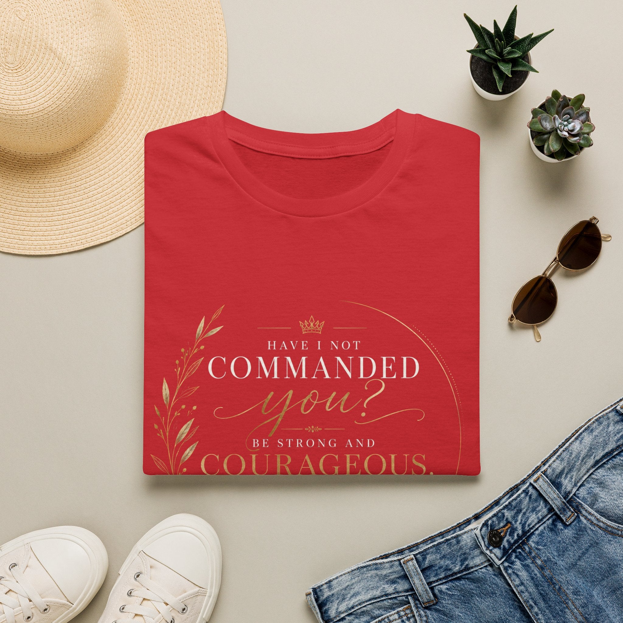 Joshua 1:9 T‑Shirt — "Be Strong and Courageous" Inspirational Faith Tee