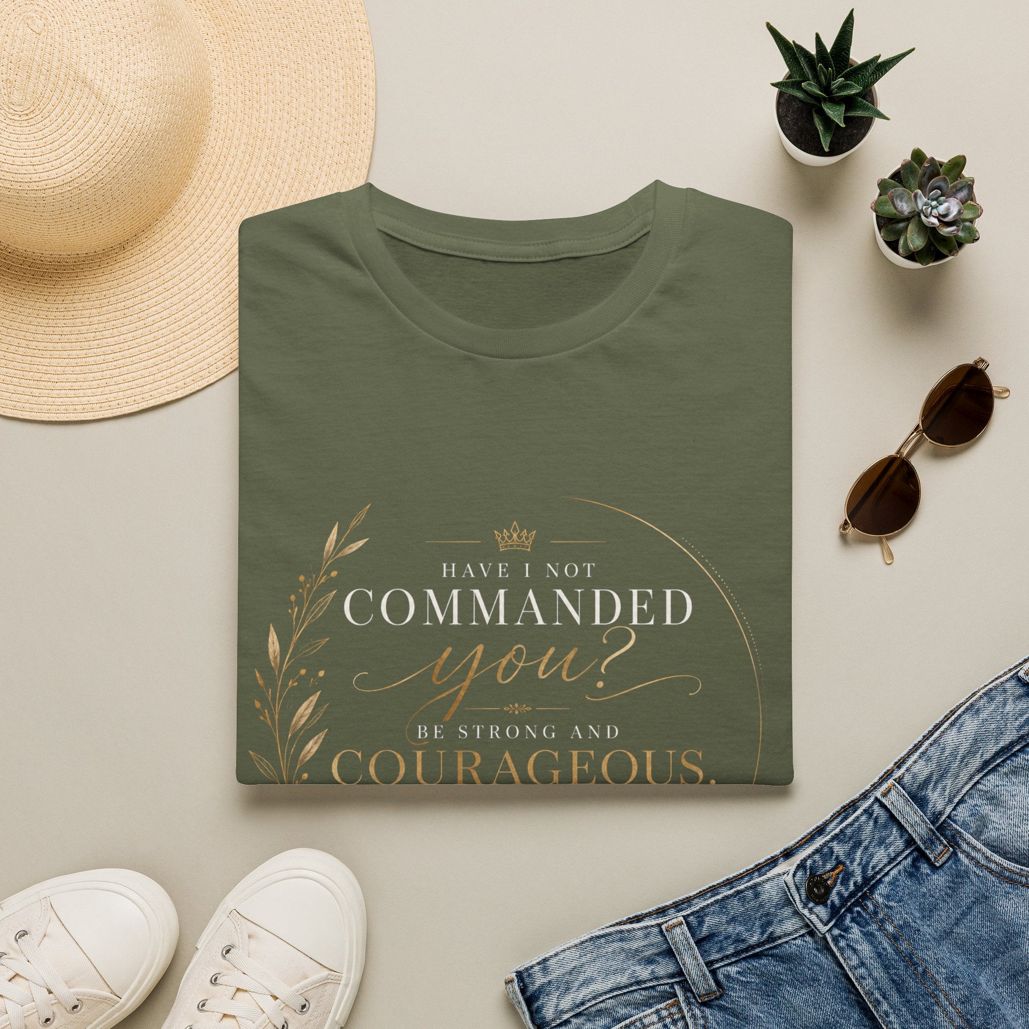 Joshua 1:9 T‑Shirt — "Be Strong and Courageous" Inspirational Faith Tee