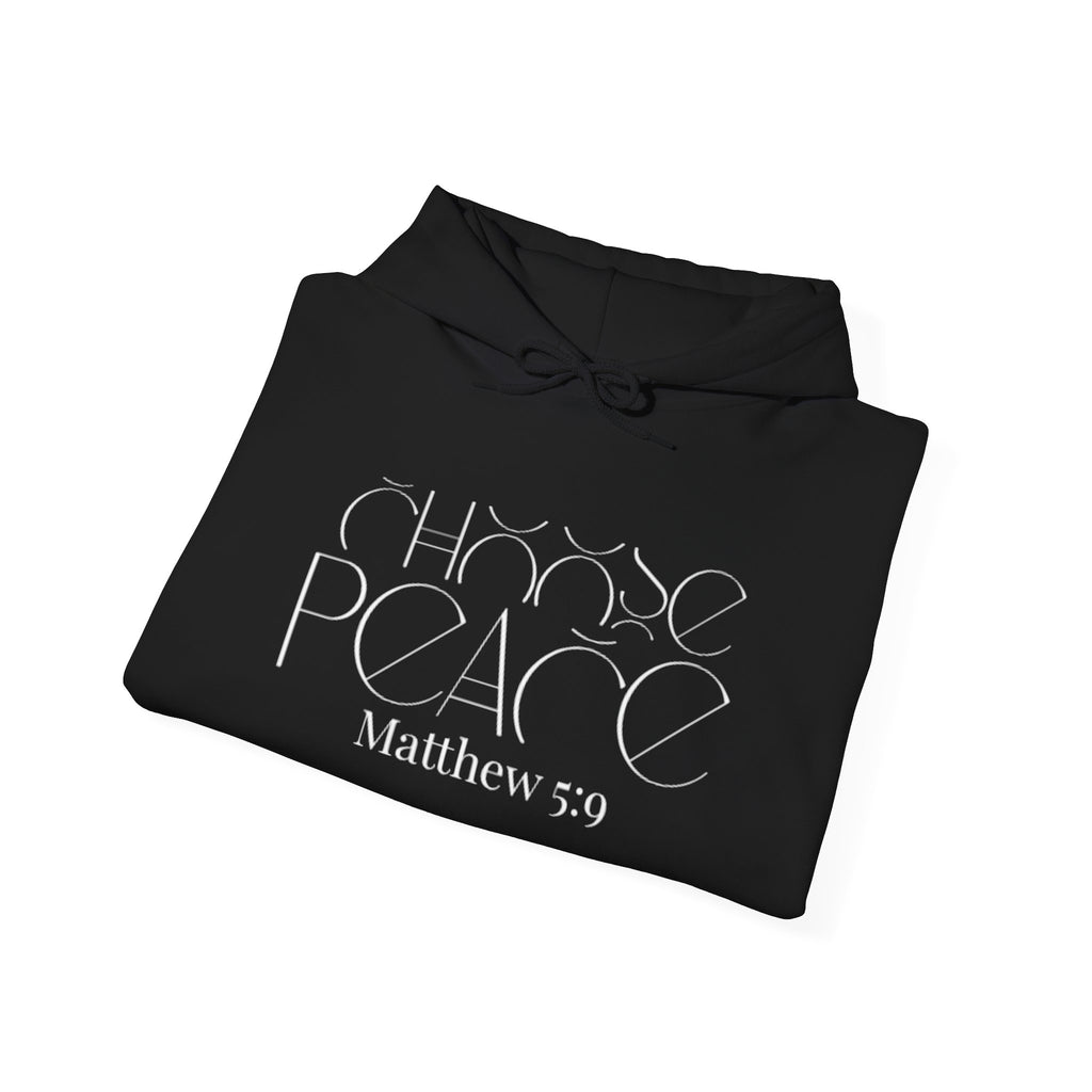 Choose Peace Hoodie – Matthew 5:9 Christian Faith Pullover (Holy Habits Back Design)