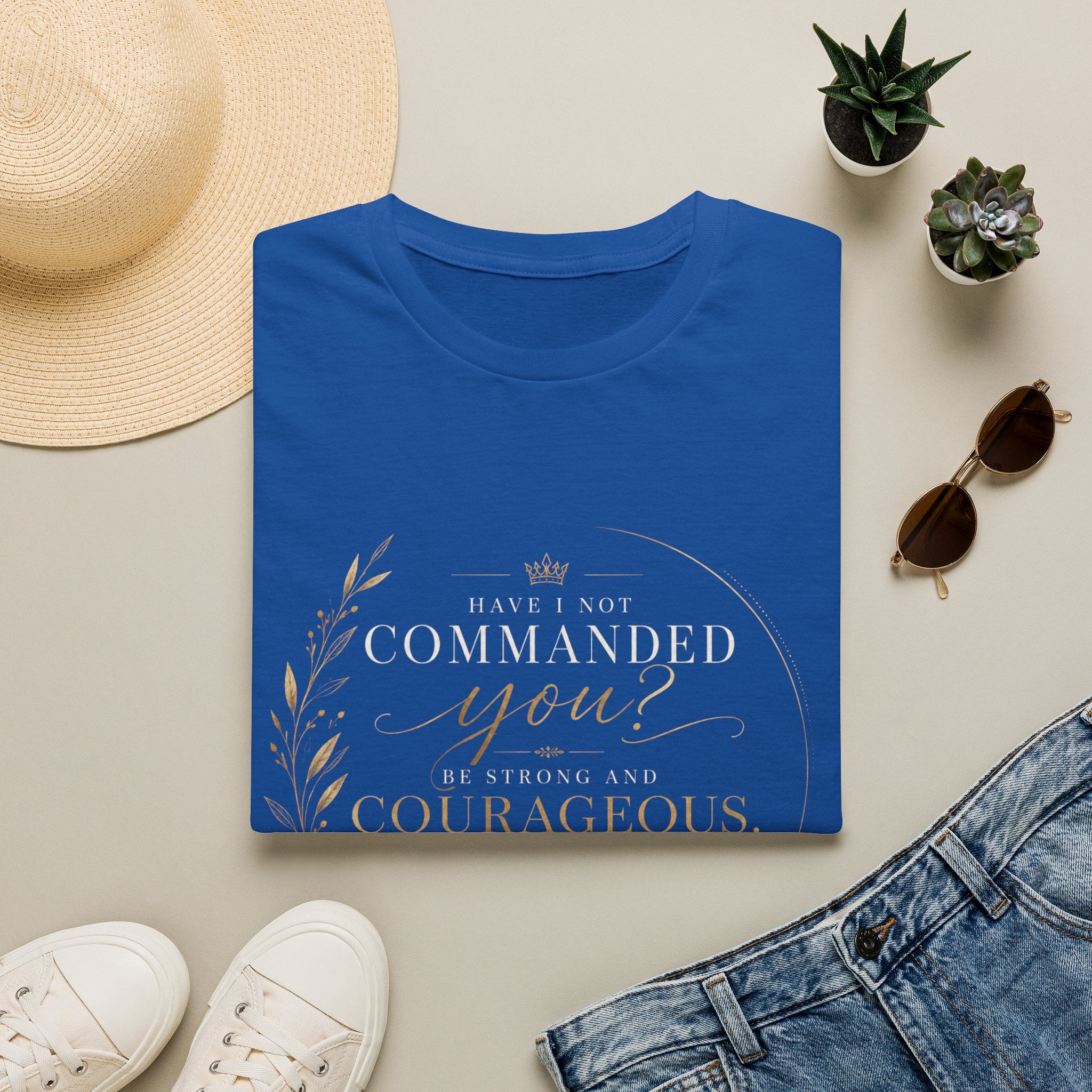 Joshua 1:9 T‑Shirt — "Be Strong and Courageous" Inspirational Faith Tee