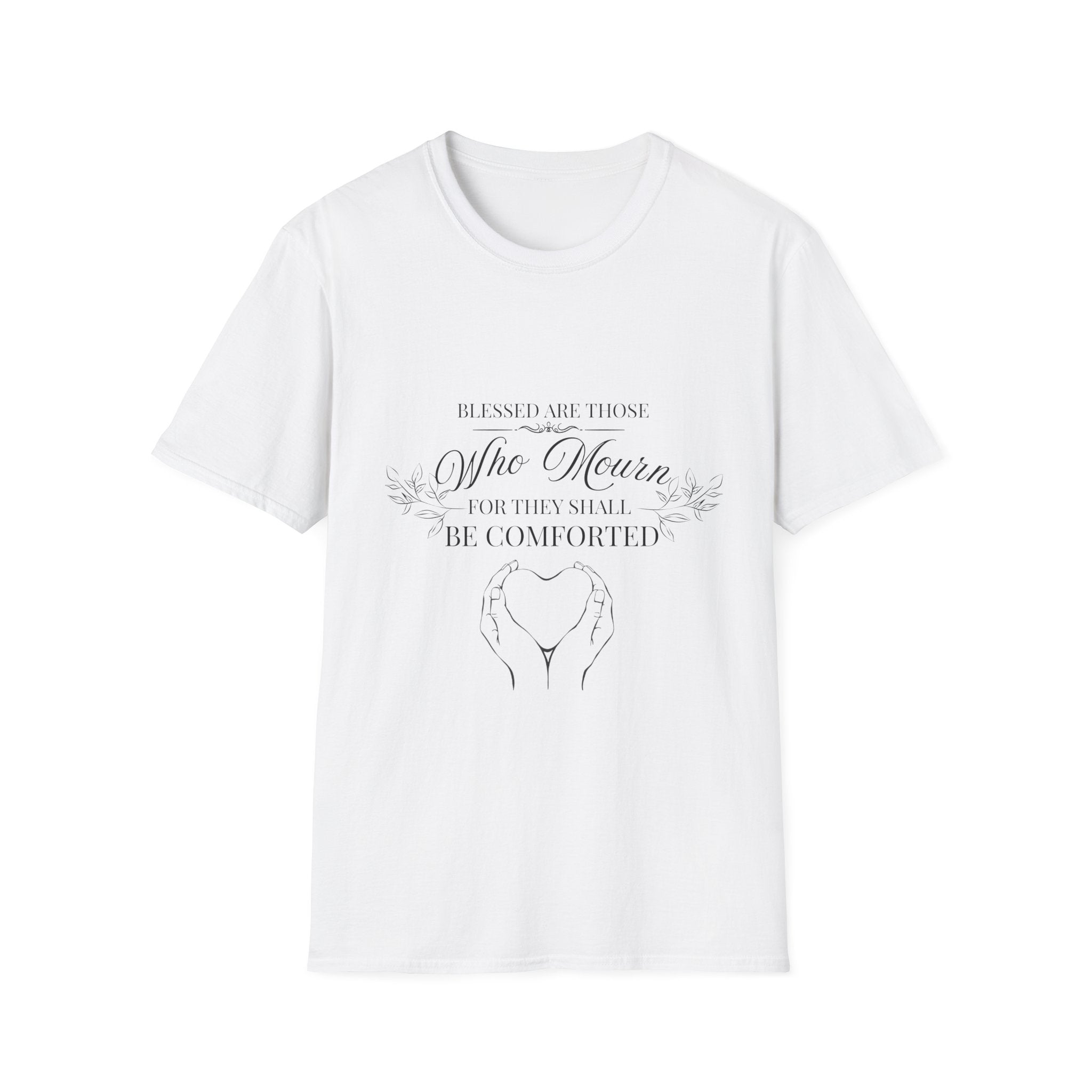Matthew 5:4 T-Shirt — “Blessed Are Those Who Mourn For They Shall Be Comforted” Inspirational Faith Tee