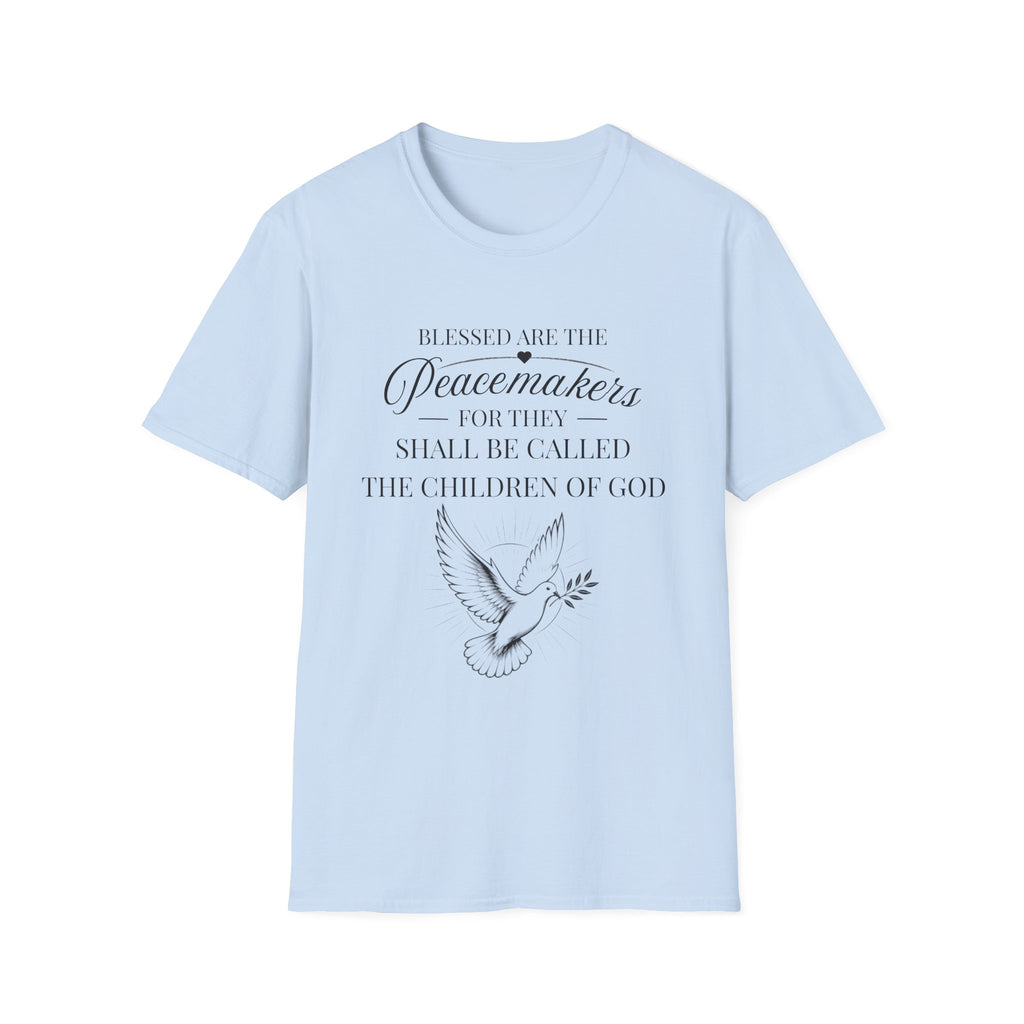 Matthew 5:9 T-Shirt — “Blessed are the Peacemakers” Dove Christian Tee