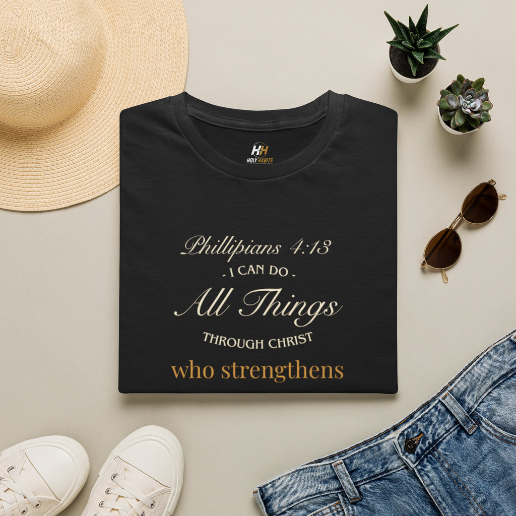 Christian Lion T-Shirt — Philippians 4:13 “I Can Do All Things Through Christ Who Strengthens Me”