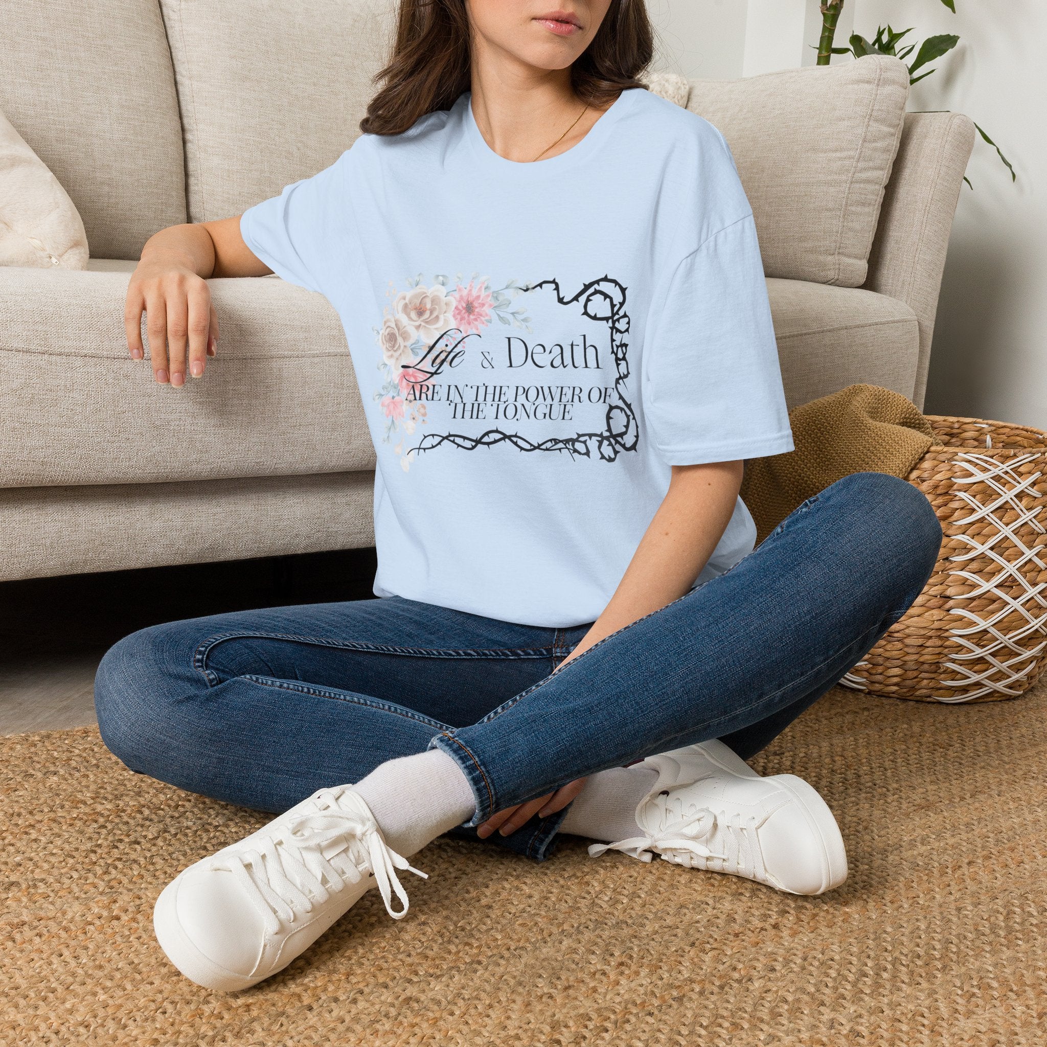 Proverbs 18:21 Vintage Floral Graphic T-Shirt