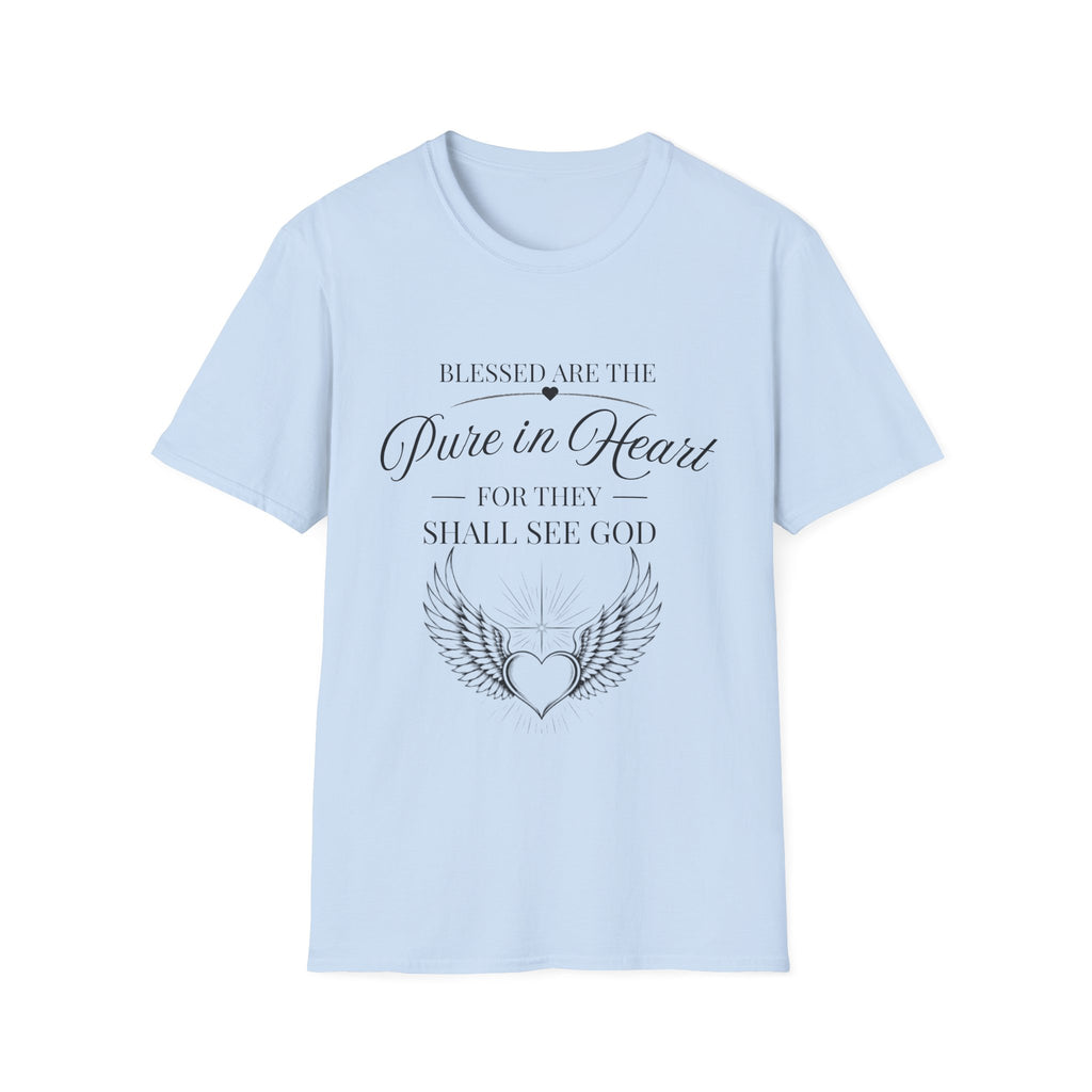 Matthew 5:8 T-Shirt — "Blessed are the Pure in Heart" Inspirational Faith Tee