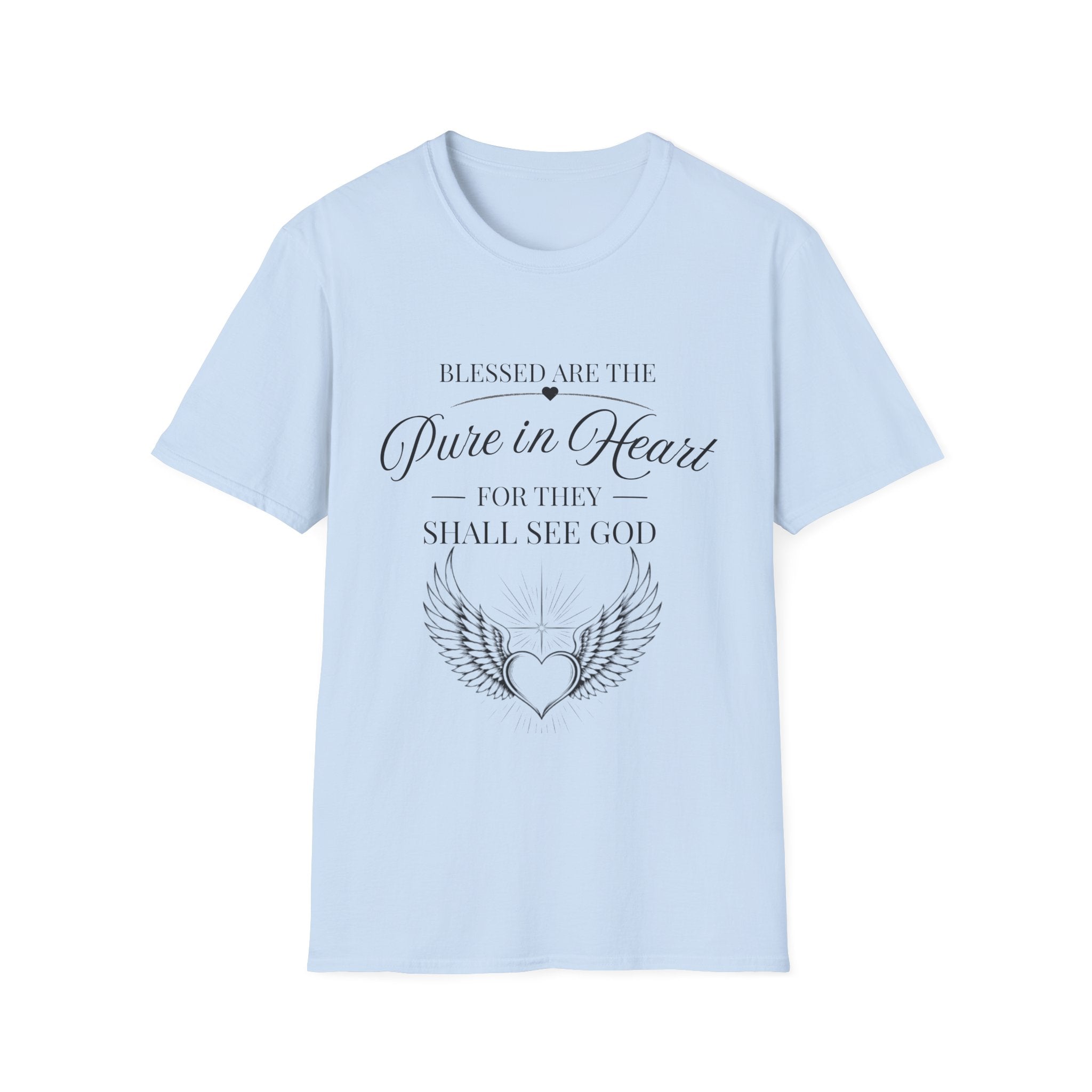 Matthew 5:8 T-Shirt — "Blessed are the Pure in Heart" Inspirational Faith Tee