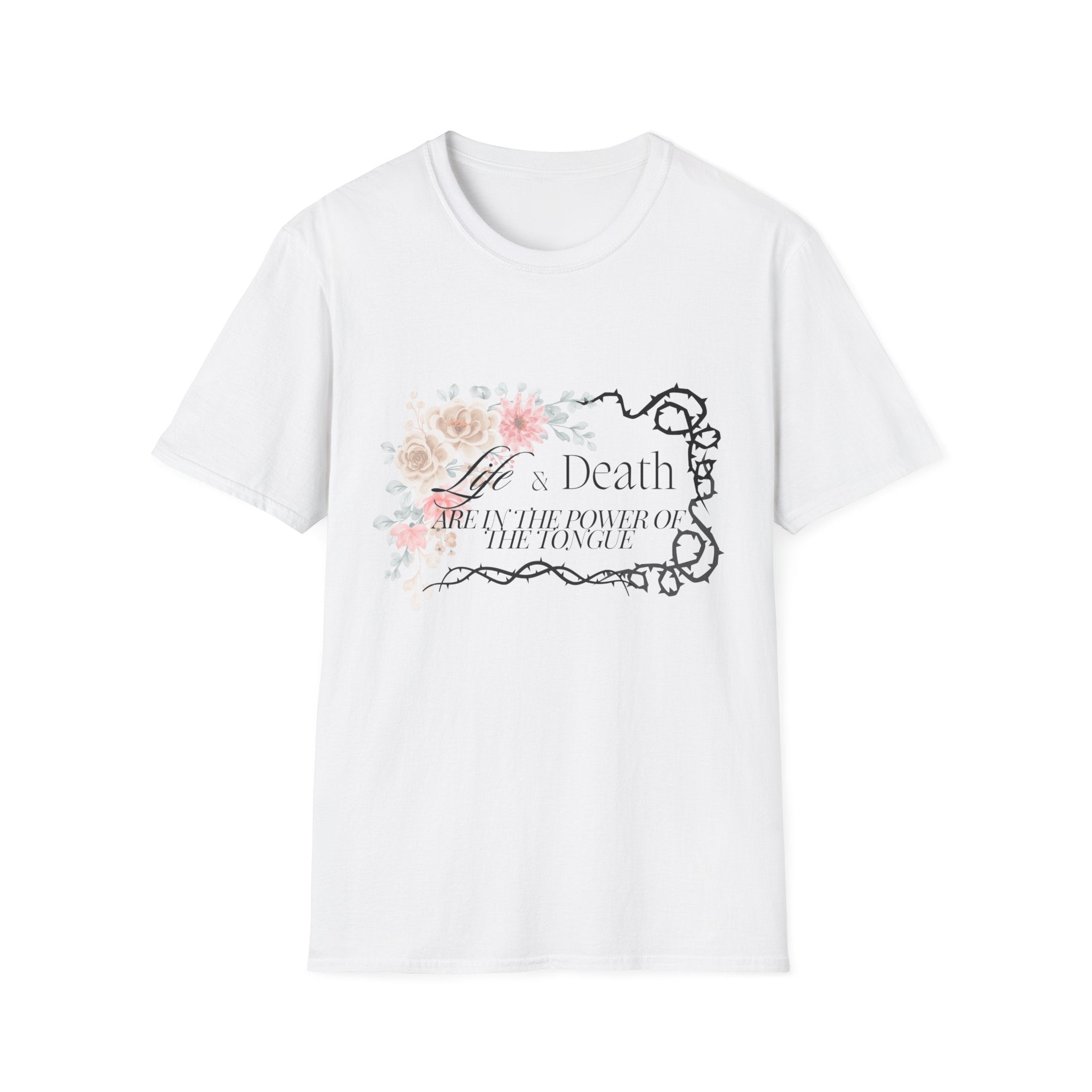 Proverbs 18:21 Vintage Floral Graphic T-Shirt
