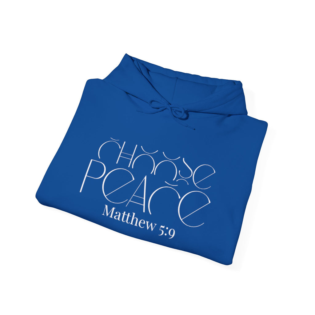 Choose Peace Hoodie – Matthew 5:9 Christian Faith Pullover (Holy Habits Back Design)