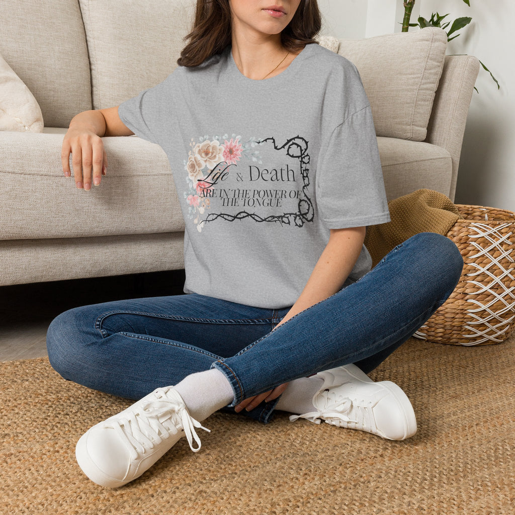 Proverbs 18:21 Vintage Floral Graphic T-Shirt