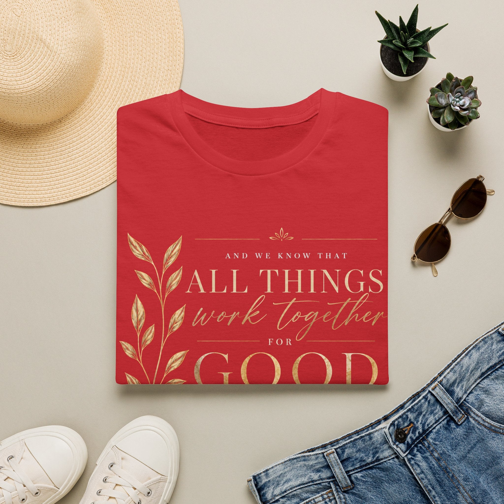 Romans 8:28 T-Shirt — Inspirational Christian Scripture Tee