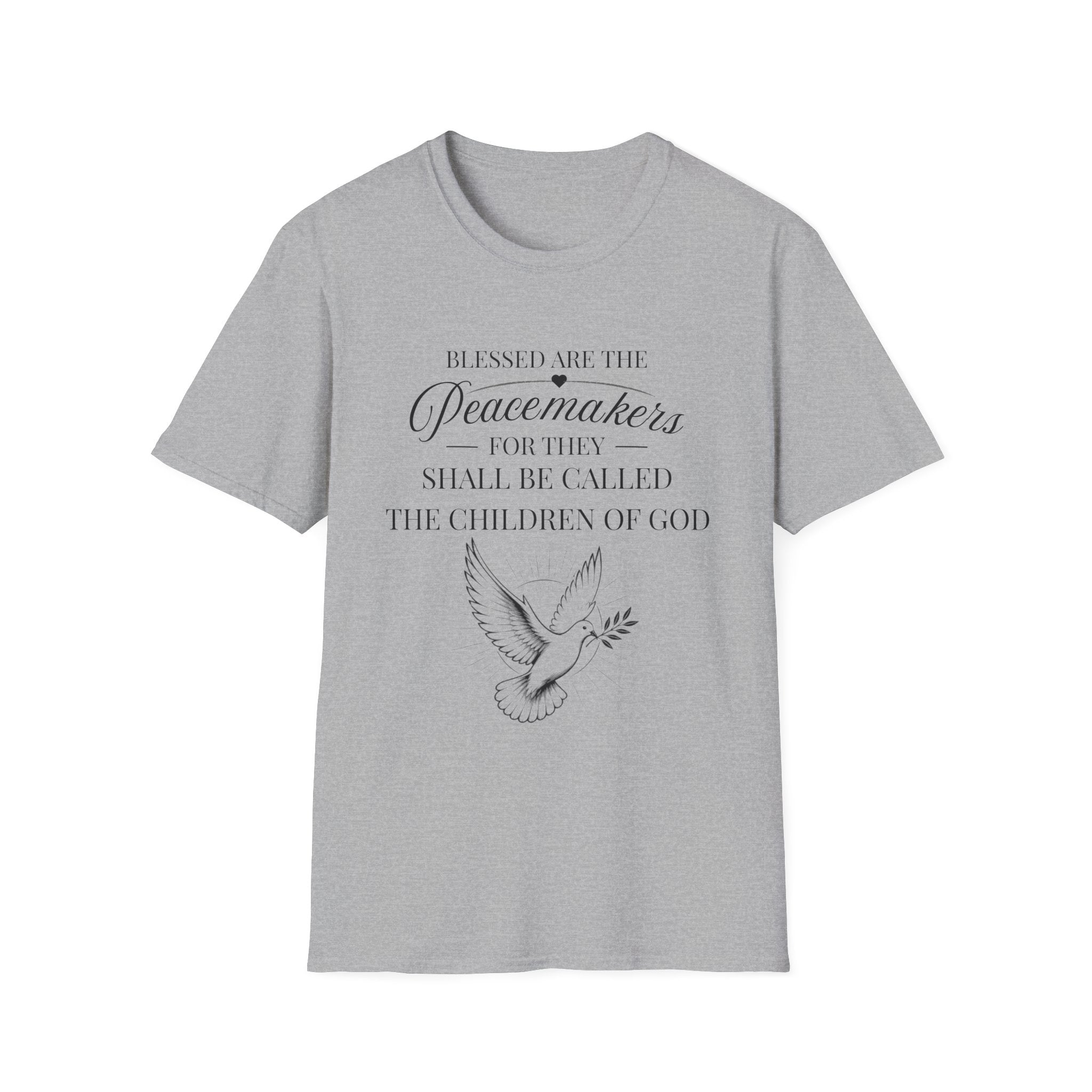Matthew 5:9 T-Shirt — “Blessed are the Peacemakers” Dove Christian Tee