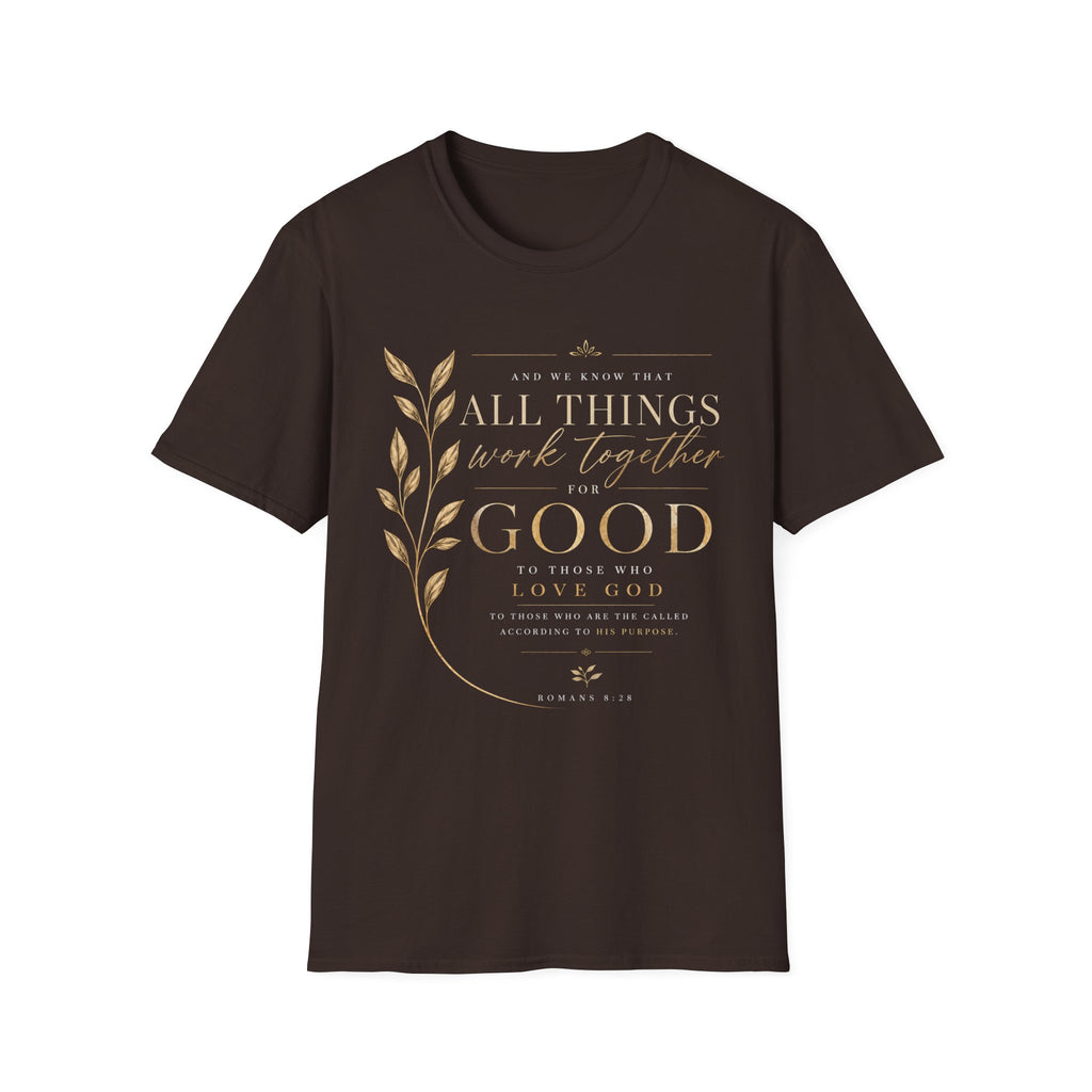 Romans 8:28 T-Shirt — Inspirational Christian Scripture Tee
