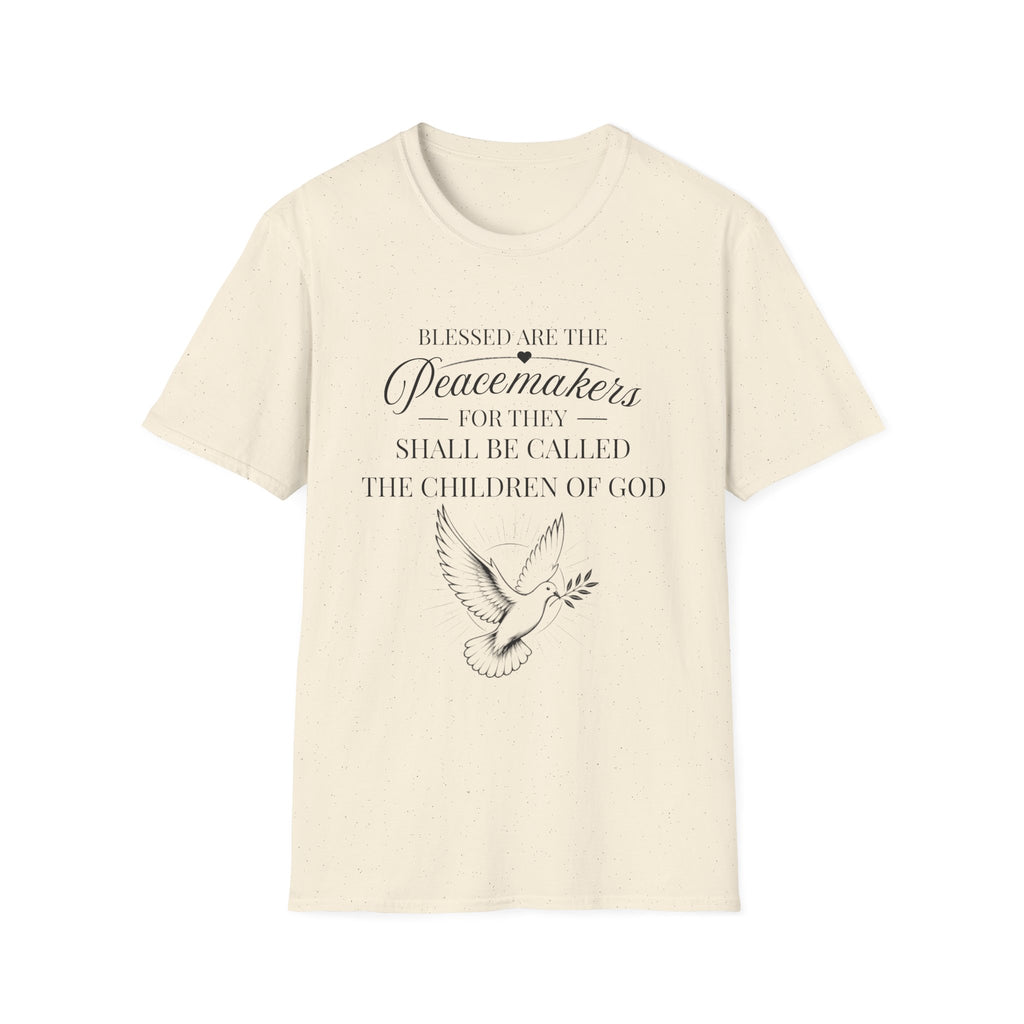 Matthew 5:9 T-Shirt — “Blessed are the Peacemakers” Dove Christian Tee