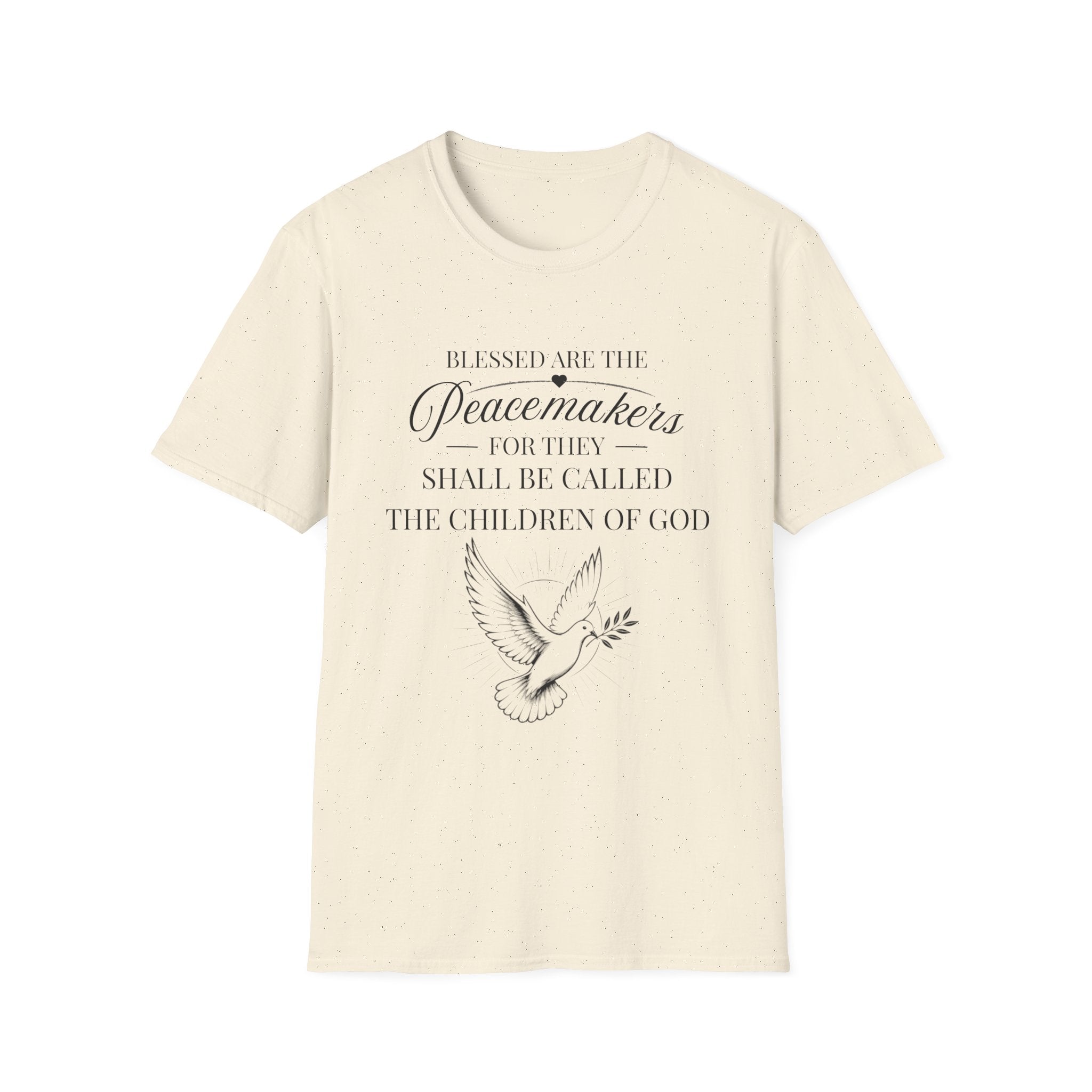 Matthew 5:9 T-Shirt — “Blessed are the Peacemakers” Dove Christian Tee